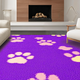 Ultra Soft Area Rug, Non Slip, Stain Resistant, Washable Area Rugs for Living Room, Bedroom, Charming Kids' Animal Graphic Style(Purple)
