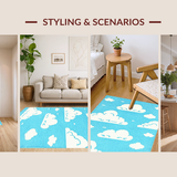 Ultra Soft Area Rug, Non Slip, Stain Resistant, Washable Area Rugs for Living Room, Bedroom, Vibrant Sky Blue Aesthetic(Blue)