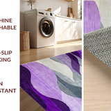 Ultra Soft Area Rug, Non Slip, Stain Resistant, Washable Area Rugs for Living Room, Bedroom, Dynamic Abstract Shapes Ensemble(Purple)