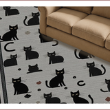 Ultra Soft Area Rug, Non Slip, Stain Resistant, Washable Area Rugs for Living Room, Bedroom, Fun Playful Animal Theme Decor(Black)