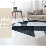 Ultra Soft Area Rug, Non Slip, Stain Resistant, Washable Area Rugs for Living Room, Bedroom, Contemporary Area Rug with Easy Care for Family Spaces(Black)