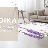 Ultra Soft Area Rug, Non Slip, Stain Resistant, Washable Area Rugs for Living Room, Bedroom, Rustic Vintage Botanical Flair(Purple)