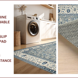 Ultra Soft Area Rug, Non Slip, Stain Resistant, Washable Area Rugs for Living Room, Bedroom, Rustic Floral Earthy Aesthetic(Gray)