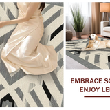 Ultra Soft Area Rug, Non Slip, Stain Resistant, Washable Area Rugs for Living Room, Bedroom, Elegant Symmetrical Trellis Aesthetic(Beige)