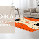 Ultra Soft Area Rug, Non Slip, Stain Resistant, Washable Area Rugs for Living Room, Bedroom, Dynamic Circular Sports Aesthetic(Orange)