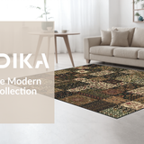 Ultra Soft Area Rug, Non Slip, Stain Resistant, Washable Area Rugs for Living Room, Bedroom, Stylish Colorful Trellis Motif(Brown)
