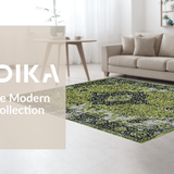 Luxurious Charcoal Floral Accents(Green)