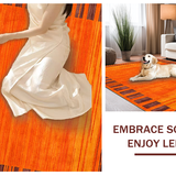 Ultra Soft Area Rug, Non Slip, Stain Resistant, Washable Area Rugs for Living Room, Bedroom, Lively Modern Creature Illustration(Orange)