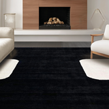 Ultra Soft Area Rug, Non Slip, Stain Resistant, Washable Area Rugs for Living Room, Bedroom, Stylish Farmhouse Animal Print Decor(Black)