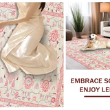 Ultra Soft Area Rug, Non Slip, Stain Resistant, Washable Area Rugs for Living Room, Bedroom, Artful Floral Tapestry Aesthetic(Ivory)