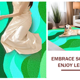 Ultra Soft Area Rug, Non Slip, Stain Resistant, Washable Area Rugs for Living Room, Bedroom, Chic Abstract Color Fusion(Green)