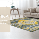 Ultra Soft Area Rug, Non Slip, Stain Resistant, Washable Area Rugs for Living Room, Bedroom, Rustic Tribal Geometric Aesthetic(Gray)