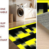 Ultra Soft Area Rug, Non Slip, Stain Resistant, Washable Area Rugs for Living Room, Bedroom, Retro Monochrome Music Motif(Yellow)