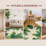 Ultra Soft Area Rug, Non Slip, Stain Resistant, Washable Area Rugs for Living Room, Bedroom, Serene Nature Inspired Pattern(Green)