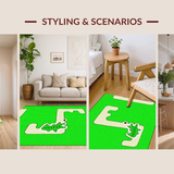 Ultra Soft Area Rug, Non Slip, Stain Resistant, Washable Area Rugs for Living Room, Bedroom, Vibrant Faux Animal Shape Appeal(Green)