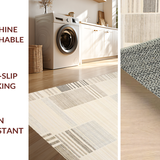 Ultra Soft Area Rug, Non Slip, Stain Resistant, Washable Area Rugs for Living Room, Bedroom, Contemporary Soft Irregular Edge(Beige)