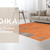 Ultra Soft Area Rug, Non Slip, Stain Resistant, Washable Area Rugs for Living Room, Bedroom, Vibrant Abstract Geometric Design(Orange)