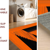 Ultra Soft Area Rug, Non Slip, Stain Resistant, Washable Area Rugs for Living Room, Bedroom, Evocative Black and Orange Harmony(Orange)