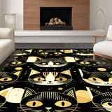Ultra Soft Area Rug, Non Slip, Stain Resistant, Washable Area Rugs for Living Room, Bedroom, Modern Artistic Animal Head Welcome(Black)