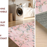 Ultra Soft Area Rug, Non Slip, Stain Resistant, Washable Area Rugs for Living Room, Bedroom, Modern Warm Toned Nature Print(Pink)