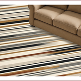 Ultra Soft Area Rug, Non Slip, Stain Resistant, Washable Area Rugs for Living Room, Bedroom, Modern Chic Linear Arrangement(Beige)