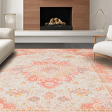 Ultra Soft Area Rug, Non Slip, Stain Resistant, Washable Area Rugs for Living Room, Bedroom, Soft Earthy Tones Aesthetic(Orange)