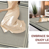 Ultra Soft Area Rug, Non Slip, Stain Resistant, Washable Area Rugs for Living Room, Bedroom, Streamlined Neutral Basketweave Elegance(White)