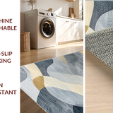 Ultra Soft Area Rug, Non Slip, Stain Resistant, Washable Area Rugs for Living Room, Bedroom, Contemporary Grey Textured Motif(Gray)