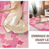Ultra Soft Area Rug, Non Slip, Stain Resistant, Washable Area Rugs for Living Room, Bedroom, Whimsical Bow Rug, Playful Pink(Pink)