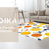 Ultra Soft Area Rug, Non Slip, Stain Resistant, Washable Area Rugs for Living Room, Bedroom, Joyful Minimalist Character Patterns(Orange)