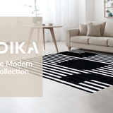 Ultra Soft Area Rug, Non Slip, Stain Resistant, Washable Area Rugs for Living Room, Bedroom, Handcrafted Boho Striped Floor Mat Washable Woven Entryway Decor(Black)