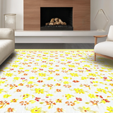 Ultra Soft Area Rug, Non Slip, Stain Resistant, Washable Area Rugs for Living Room, Bedroom, Vibrant Daisy Blossom Arrangement(Yellow)