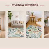 Ultra Soft Area Rug, Non Slip, Stain Resistant, Washable Area Rugs for Living Room, Bedroom, Soft Modern Jungle Print Nursery Rug(Ivory)