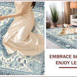 Ultra Soft Area Rug, Non Slip, Stain Resistant, Washable Area Rugs for Living Room, Bedroom, Chic Glam Paisley Aesthetic(Ivory)