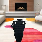 Ultra Soft Area Rug, Non Slip, Stain Resistant, Washable Area Rugs for Living Room, Bedroom, Playful Textured Body Form Decor(Orange)