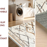 Ultra Soft Area Rug, Non Slip, Stain Resistant, Washable Area Rugs for Living Room, Bedroom, Elegant Neutral Tones Pattern(Beige)