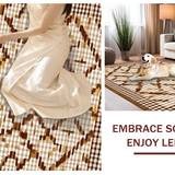 Ultra Soft Area Rug, Non Slip, Stain Resistant, Washable Area Rugs for Living Room, Bedroom, Artful Symmetrical Pattern Play(Beige)