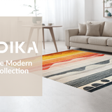 Ultra Soft Area Rug, Non Slip, Stain Resistant, Washable Area Rugs for Living Room, Bedroom, Trendy Modern Rainbow Palette(Orange)