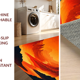 Ultra Soft Area Rug, Non Slip, Stain Resistant, Washable Area Rugs for Living Room, Bedroom, Vivid Abstract Lava Aesthetic(Orange)