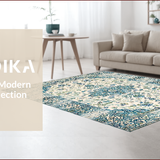Ultra Soft Area Rug, Non Slip, Stain Resistant, Washable Area Rugs for Living Room, Bedroom, Chic Pastel Floral Motif(Beige)