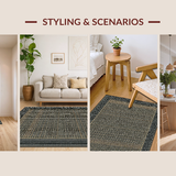 Ultra Soft Area Rug, Non Slip, Stain Resistant, Washable Area Rugs for Living Room, Bedroom, Rustic Softened Linear Patterns(Gray)