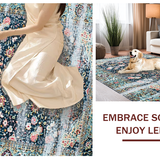 Distressed Retro Botanical Motif(Blue)