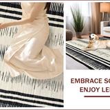 Ultra Soft Area Rug, Non Slip, Stain Resistant, Washable Area Rugs for Living Room, Bedroom, Contemporary Animal Print Fusion(Black)