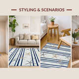 Ultra Soft Area Rug, Non Slip, Stain Resistant, Washable Area Rugs for Living Room, Bedroom, Trendy Nautical Patterned Decor Piece(Gray)