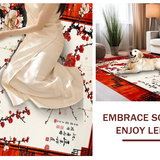 Ultra Soft Area Rug, Non Slip, Stain Resistant, Washable Area Rugs for Living Room, Bedroom, Minimalist Soft Tone Floral Pattern(Red)