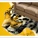 Ultra Soft Area Rug, Non Slip, Stain Resistant, Washable Area Rugs for Living Room, Bedroom, Eclectic Animal Motif Decor(Yellow)