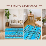Ultra Soft Area Rug, Non Slip, Stain Resistant, Washable Area Rugs for Living Room, Bedroom, Vibrant Modern Animal Print Flair(Blue)