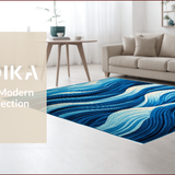 Ultra Soft Area Rug, Non Slip, Stain Resistant, Washable Area Rugs for Living Room, Bedroom, Bright Nautical Coastal Elegance(Blue)