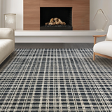 Ultra Soft Area Rug, Non Slip, Stain Resistant, Washable Area Rugs for Living Room, Bedroom, Abstract Plaid Rug: Monochrome Checkered Pattern for Entryway(Gray)