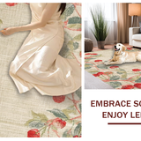 Ultra Soft Area Rug, Non Slip, Stain Resistant, Washable Area Rugs for Living Room, Bedroom, Fruit Inspired Coquette Bow Rug with Cherry Sprigs and Elegant Pink Highlights(Beige)